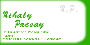 mihaly pacsay business card