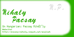 mihaly pacsay business card